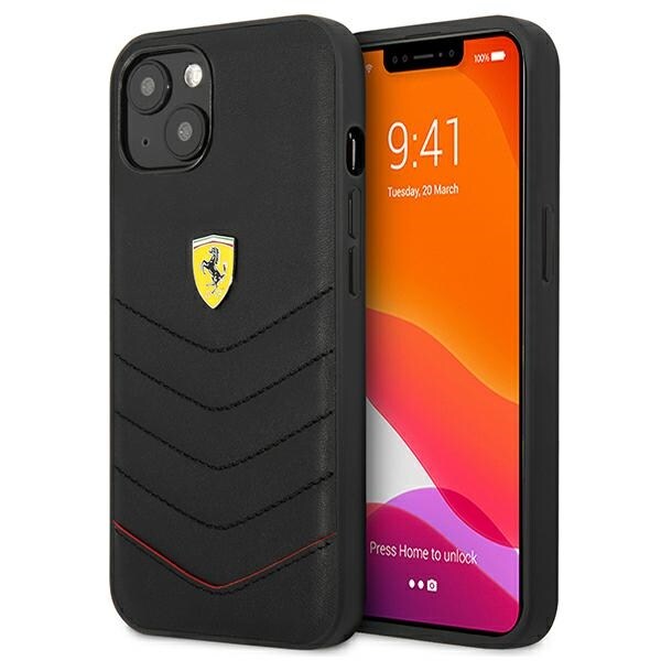 Ferrari FEHCP13SRQUK iPhone 13 mini 5,4" svart/svart hårdfodral Off Track Quilted