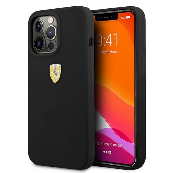 Ferrari FESSIHCP13XBK iPhone 13 Pro Max 6,7" svart/svart hårdplastfodral Silikon