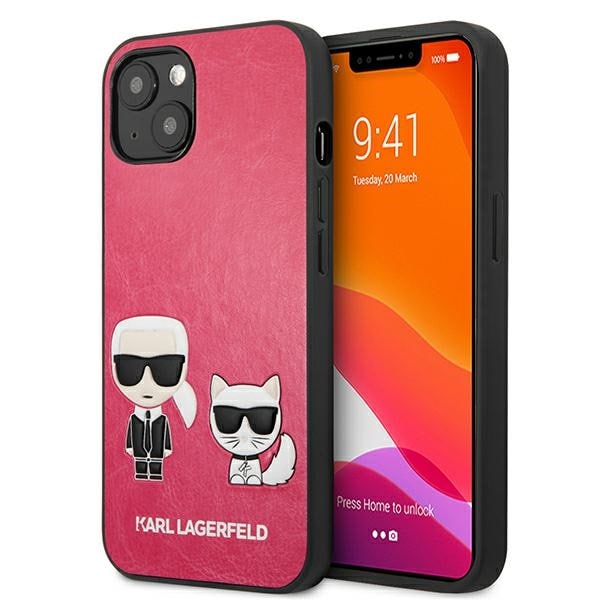 Karl Lagerfeld Ikonik Karl&Choupette iPhone 13 mini fodral - fuchsia