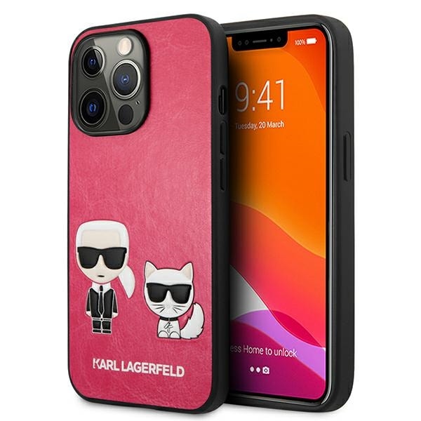 Karl Lagerfeld Ikonik Karl&Choupette Fodral för iPhone 13 Pro / iPhone 13 - Fuchsia