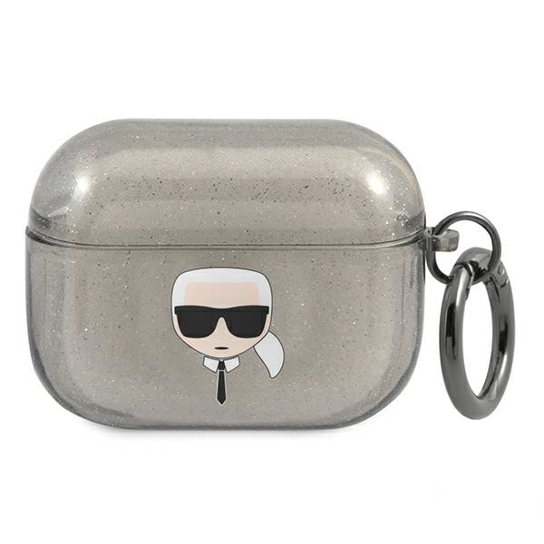 Karl Lagerfeld Glitter Karl's Head Fodral för AirPods Pro - Svart