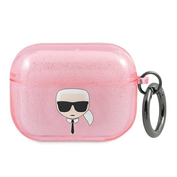 Karl Lagerfeld Glitter Karl's Head Fodral för AirPods Pro - Rosa