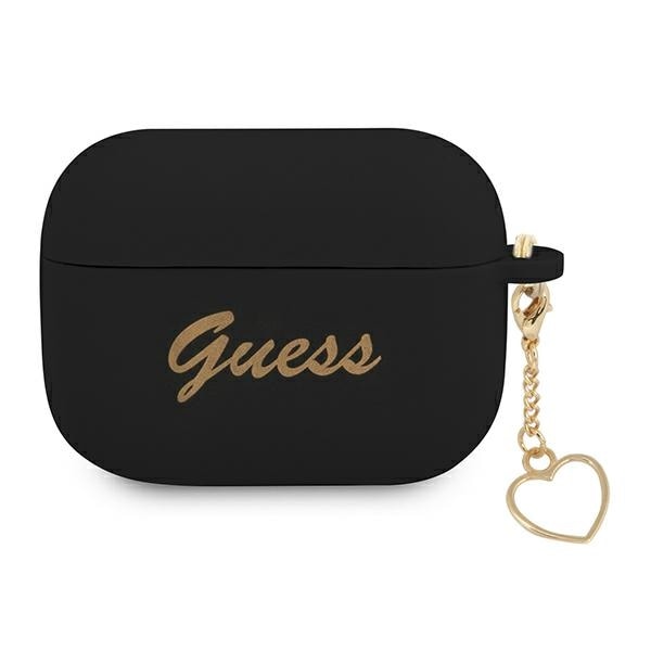 Guess GUAPLSCHSK AirPods Pro-skydd svart/svart Silikon Charm Heart Collection