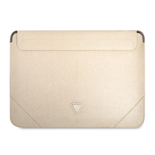 Guess Saffiano Triangle Logo-fodral för en 14" bärbar dator - beige