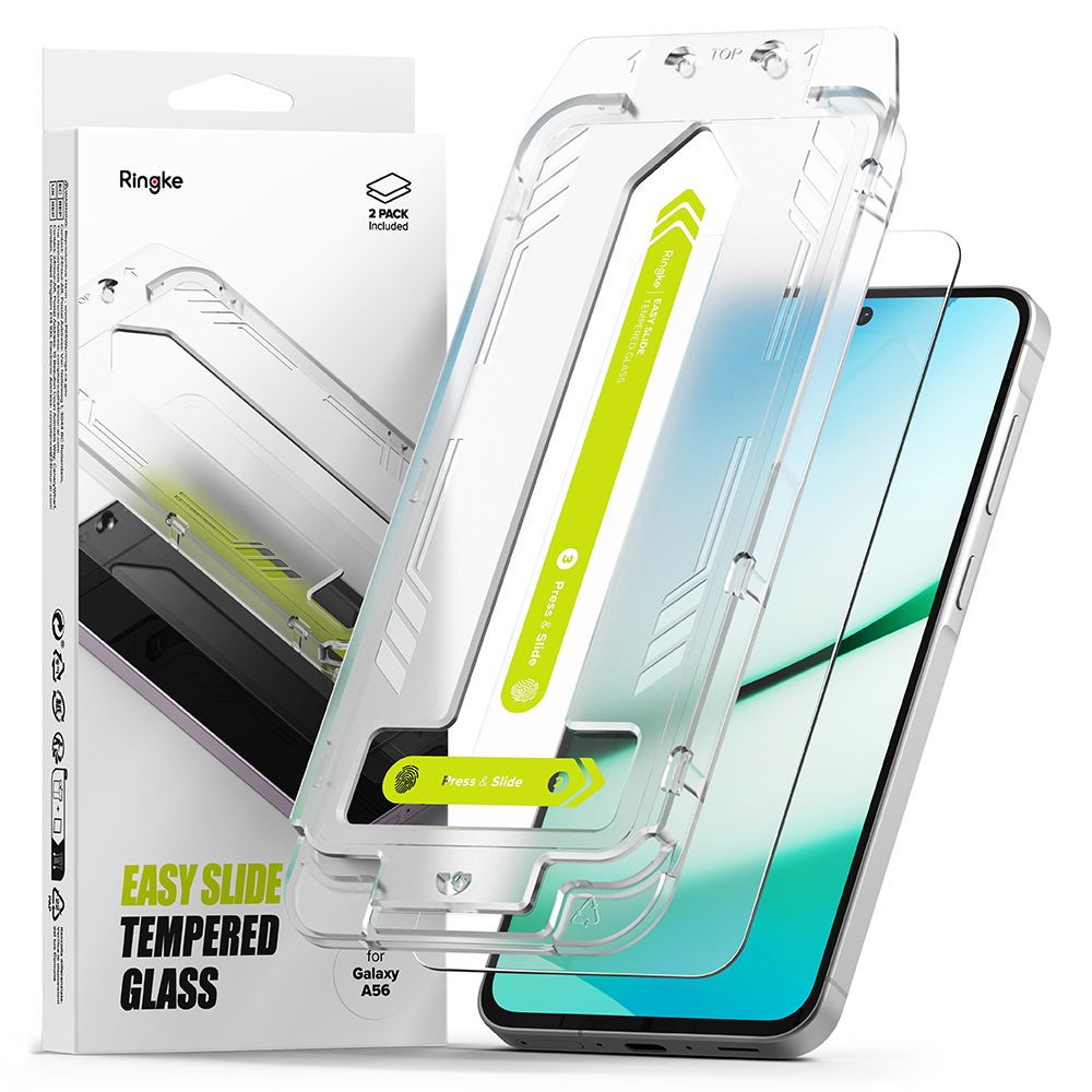 Ringke Easy Slide 2-pack härdat glas för Samsung Galaxy A56 5G - transparent