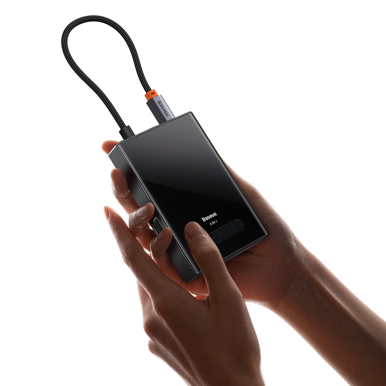 Baseus PioneerJoy 8-in-1 USB-C Hub: HDMI 4K@60Hz, HDMI 4K@30Hz, DP 8K@30Hz, VGA, 4 USB Ports - Gray