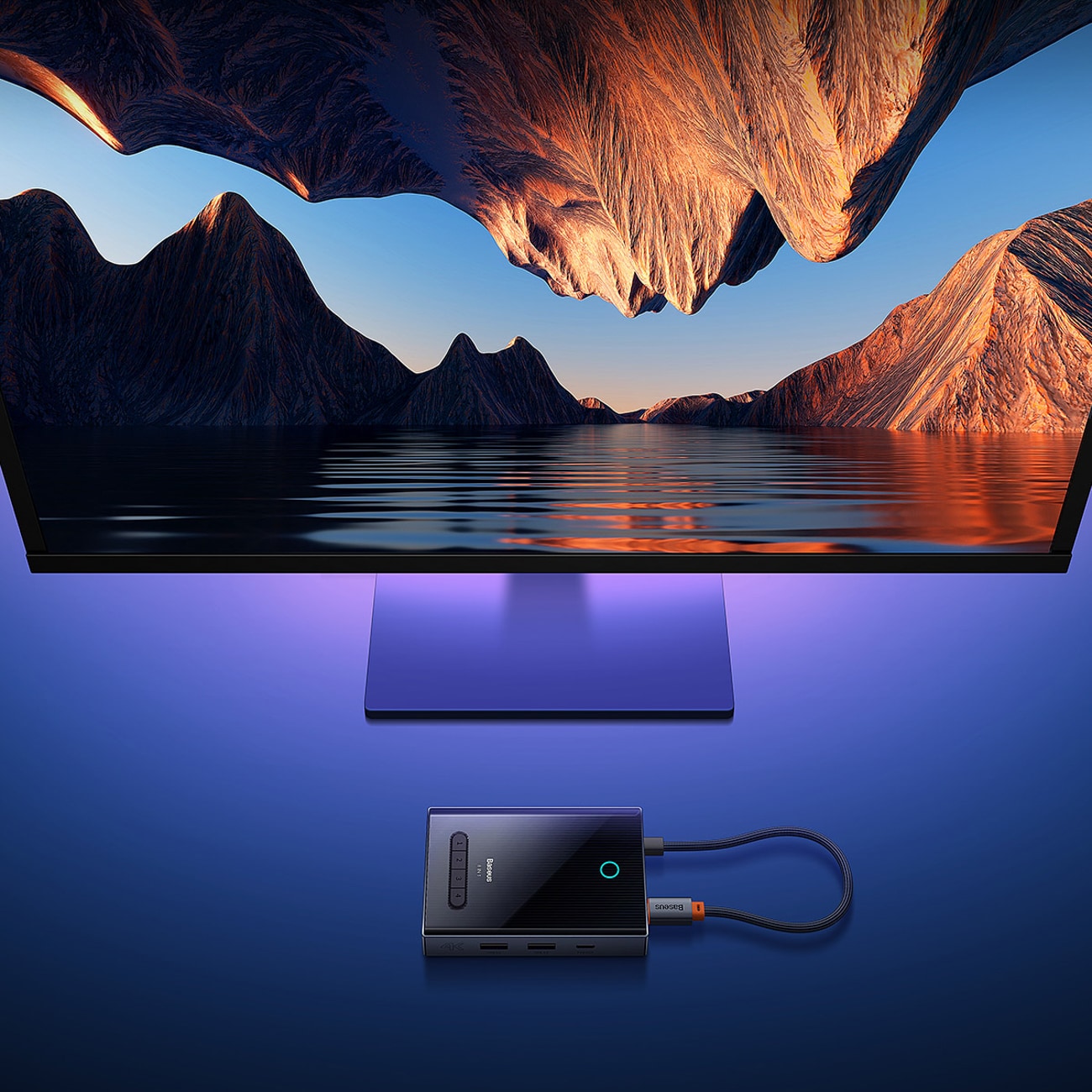 Baseus PioneerJoy 8-in-1 USB-C Hub: HDMI 4K@60Hz, HDMI 4K@30Hz, DP 8K@30Hz, VGA, 4 USB Ports - Gray