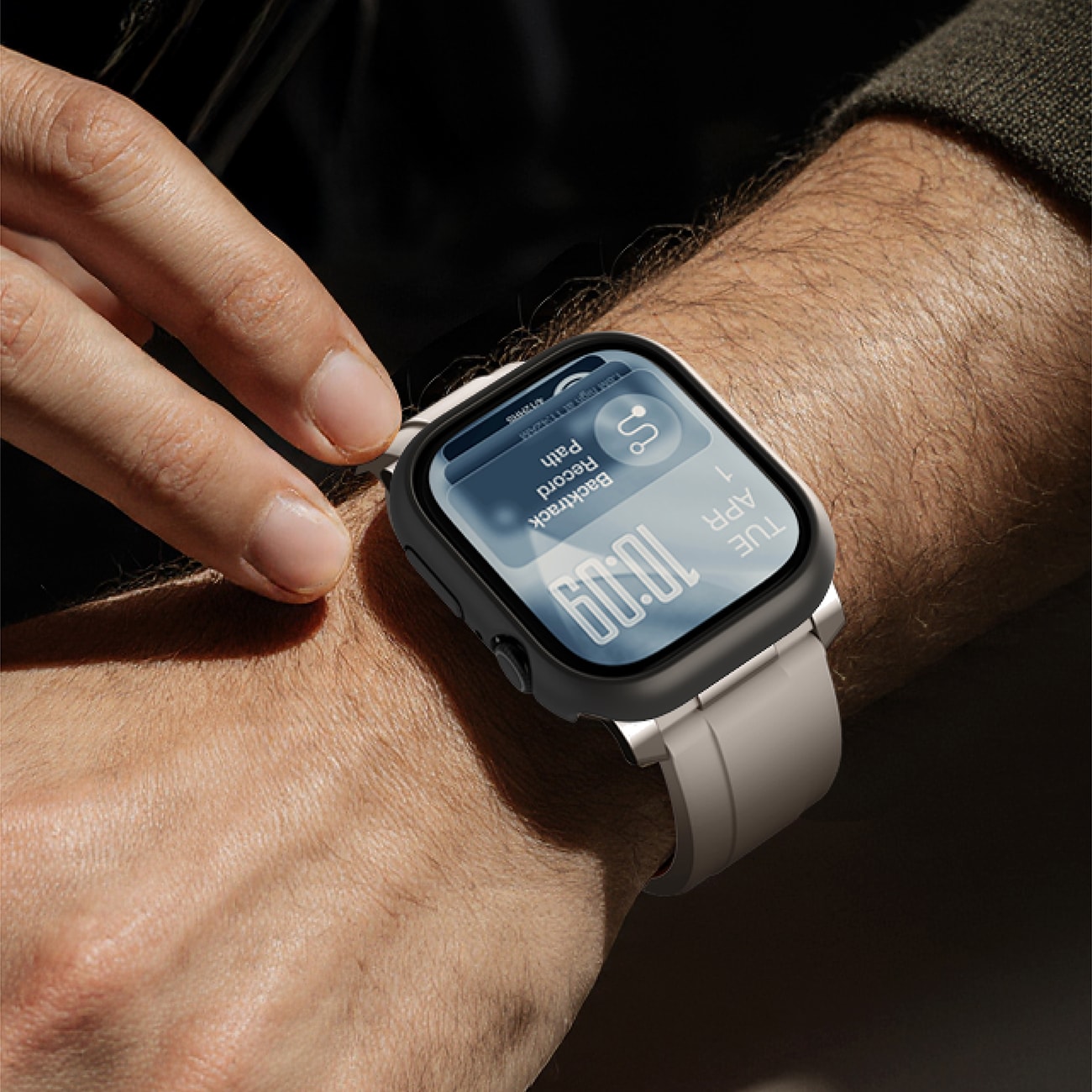 AmazingThing Minimal beskyttelsesetui til Apple Watch Series 11 46mm - Sort