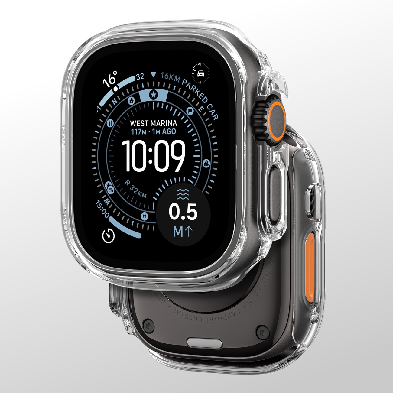 AmazingThing Minimal beskyttelsesetui til Apple Watch UItra 3 49mm - Transparent