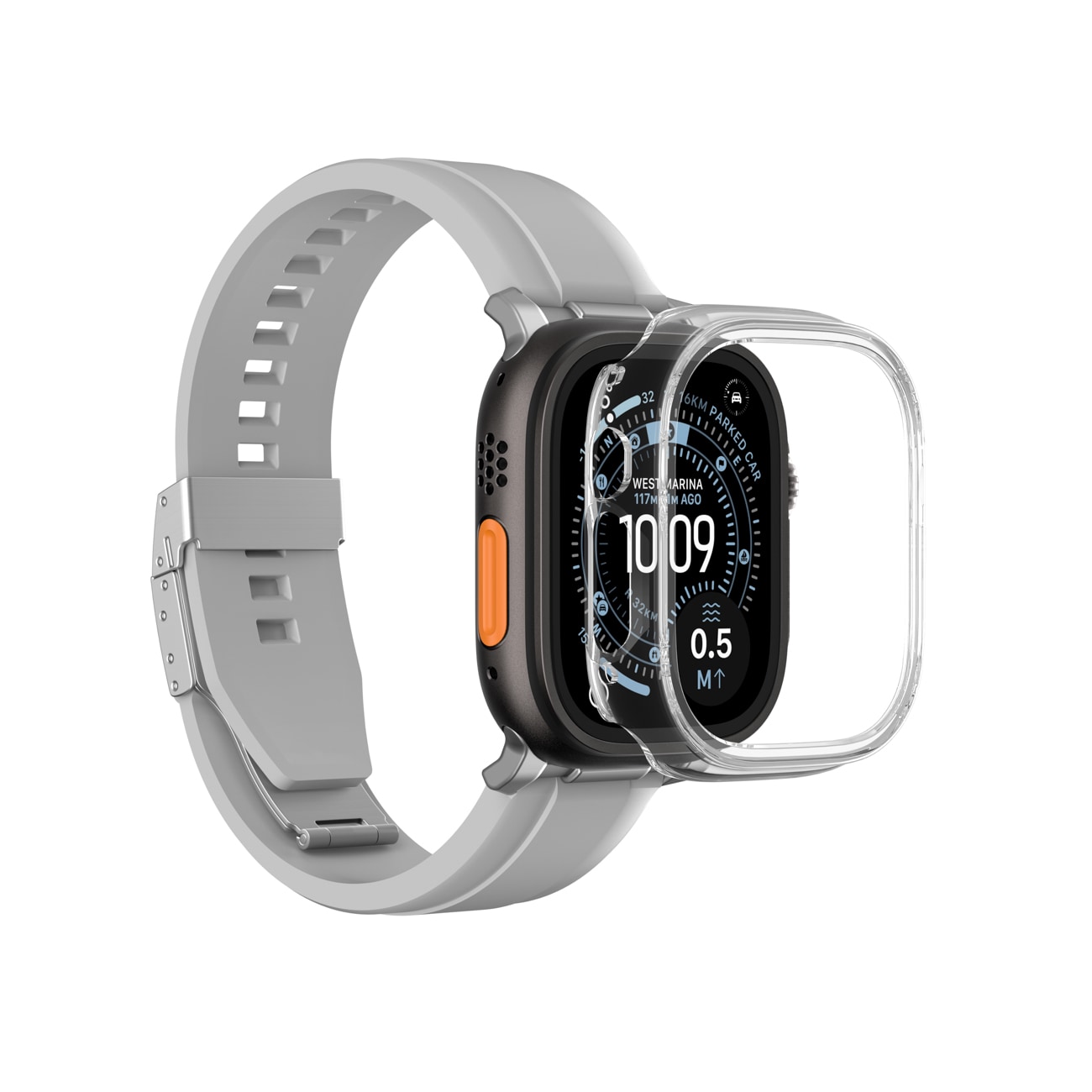AmazingThing Minimal beskyttelsesetui til Apple Watch UItra 3 49mm - Transparent