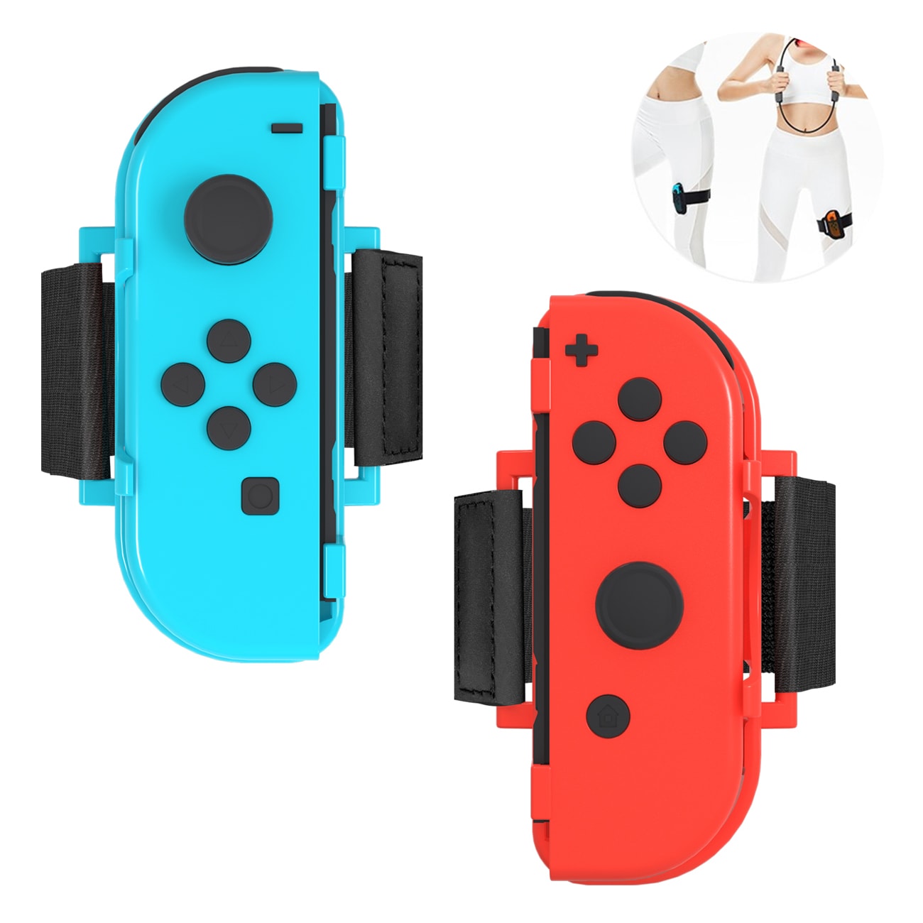 Nintendo Switch Sports tillbehörspaket 10 delar / familjepaket / sportset för Joy-Con i rött och blått