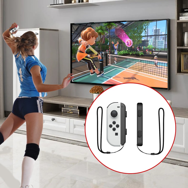 Nintendo Switch Sports tillbehörspaket 10 delar / familjepaket / sportset för Joy-Con i rött och blått