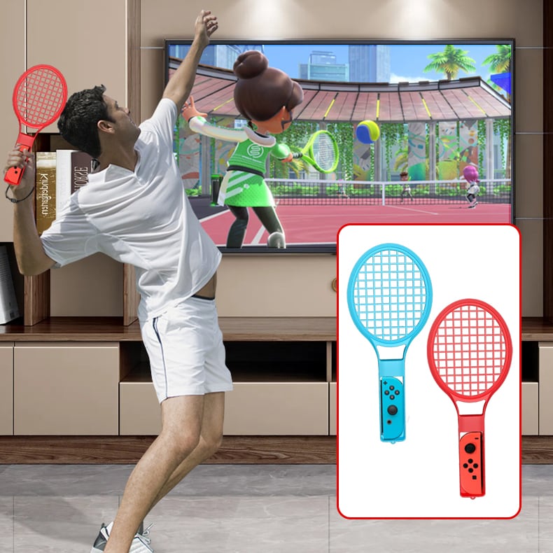 Nintendo Switch Sports tillbehörspaket 10 delar / familjepaket / sportset för Joy-Con i rött och blått