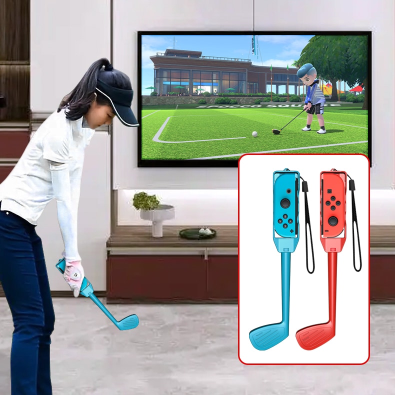 Nintendo Switch Sports tillbehörspaket 10 delar / familjepaket / sportset för Joy-Con i rött och blått