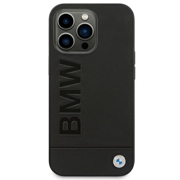 BMW Stämpelfodral i läder för iPhone 14 Pro - Svart