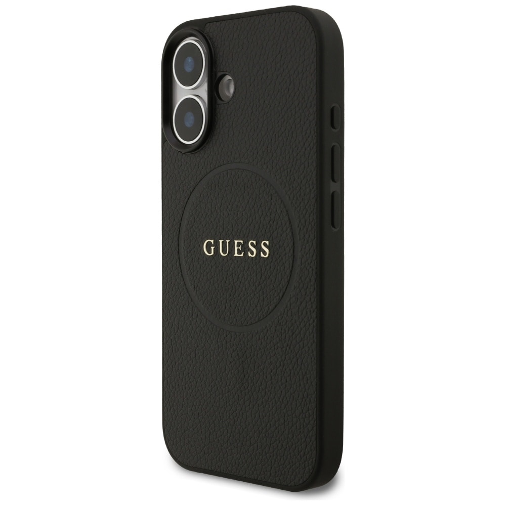 Guess Grained Ring MagSafe-fodral för iPhone 17 - svart
