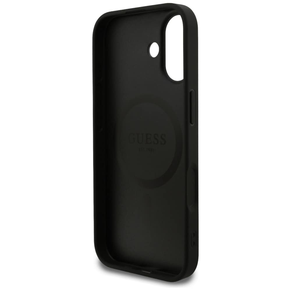Guess Grained Ring MagSafe-fodral för iPhone 17 - svart