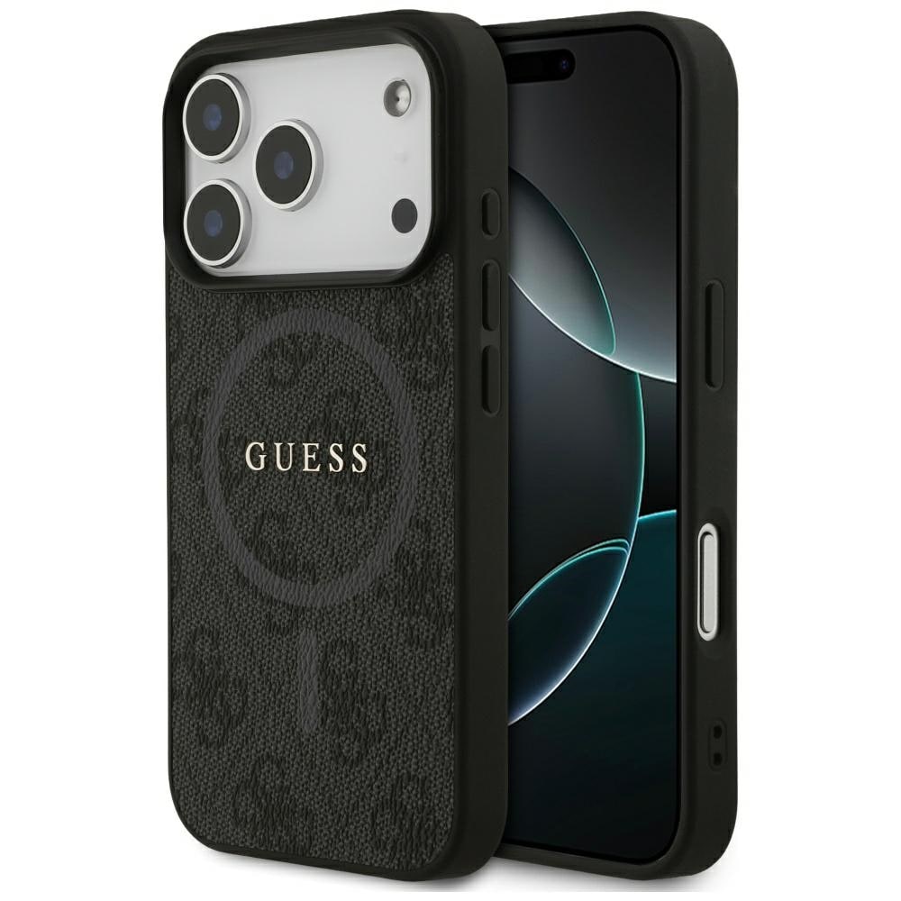 Guess 4G Ring Classic Logo MagSafe-fodral för iPhone 17 Pro - svart