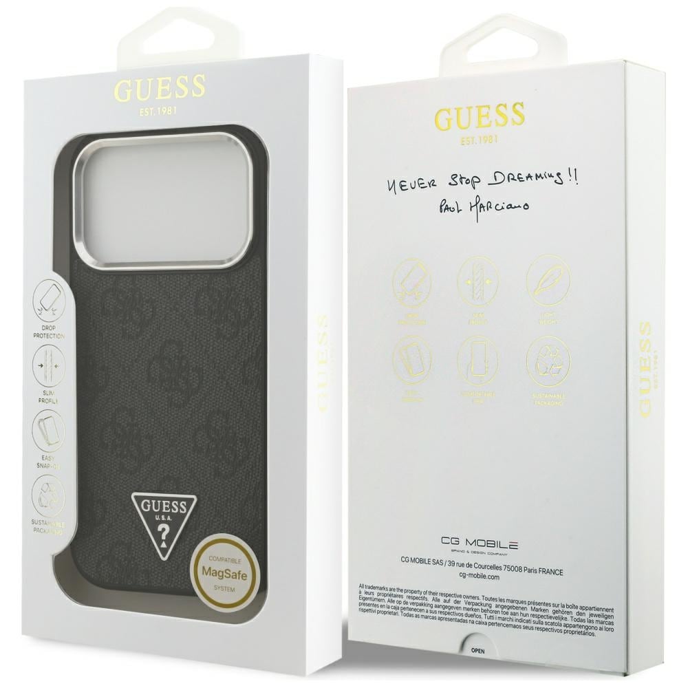 Guess 4G Triangle Logo MagSafe-etui til iPhone 17 Pro - sort