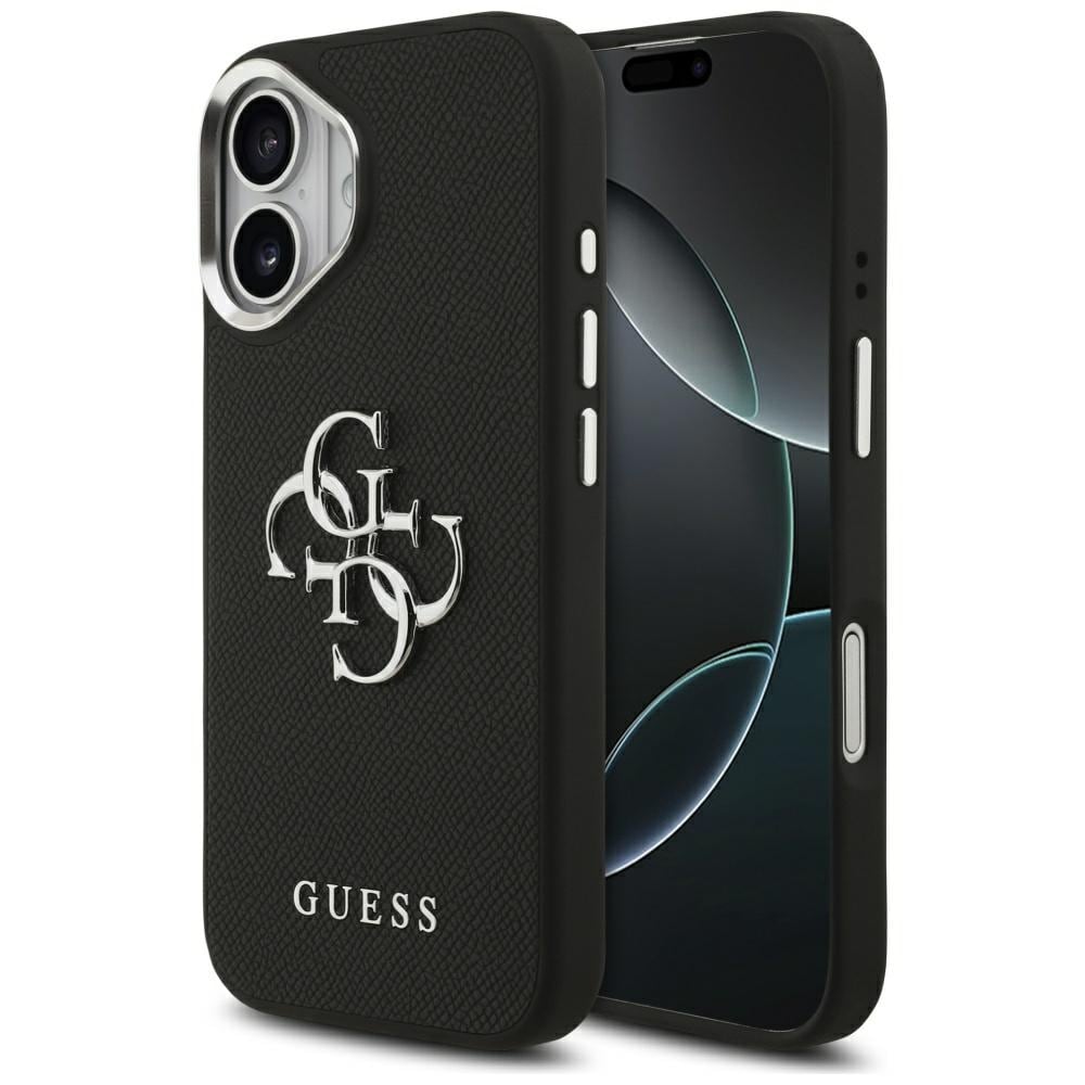 Guess Grained Big 4G Classic Logo fodral för iPhone 17 - svart