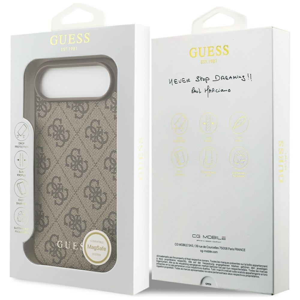 Guess 4G Charms Collection MagSafe-fodral för iPhone Air - brunt