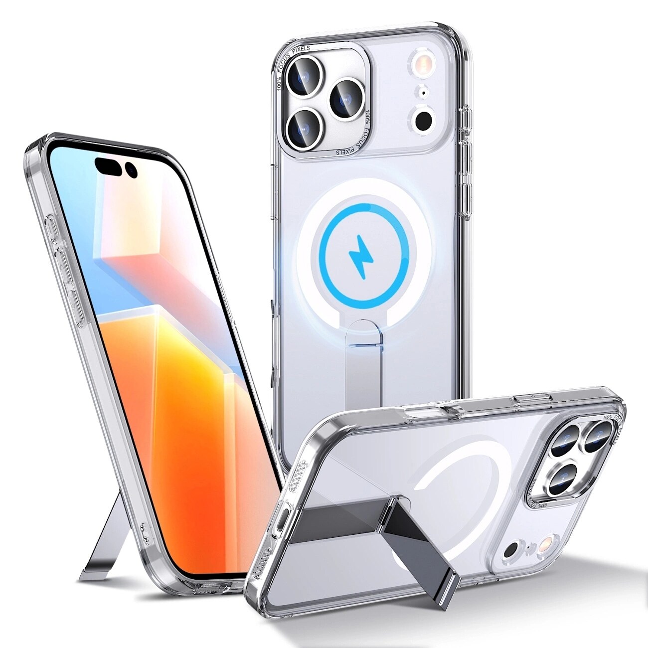 Hybrid Armor X-fodral för Samsung Galaxy S26 Plus med stativ, kompatibel med MagSafe - Transparent