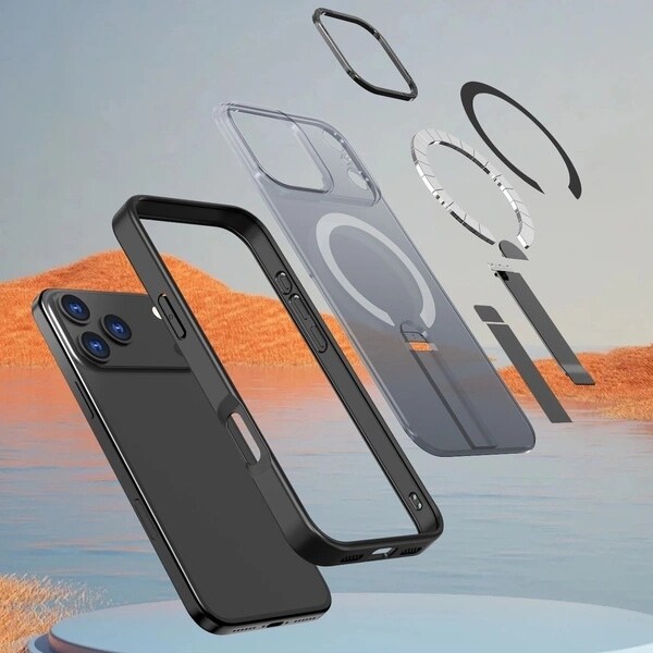 Hybrid Armor X-fodral för Samsung Galaxy S26 Ultra med stativ, kompatibel med MagSafe - Svart