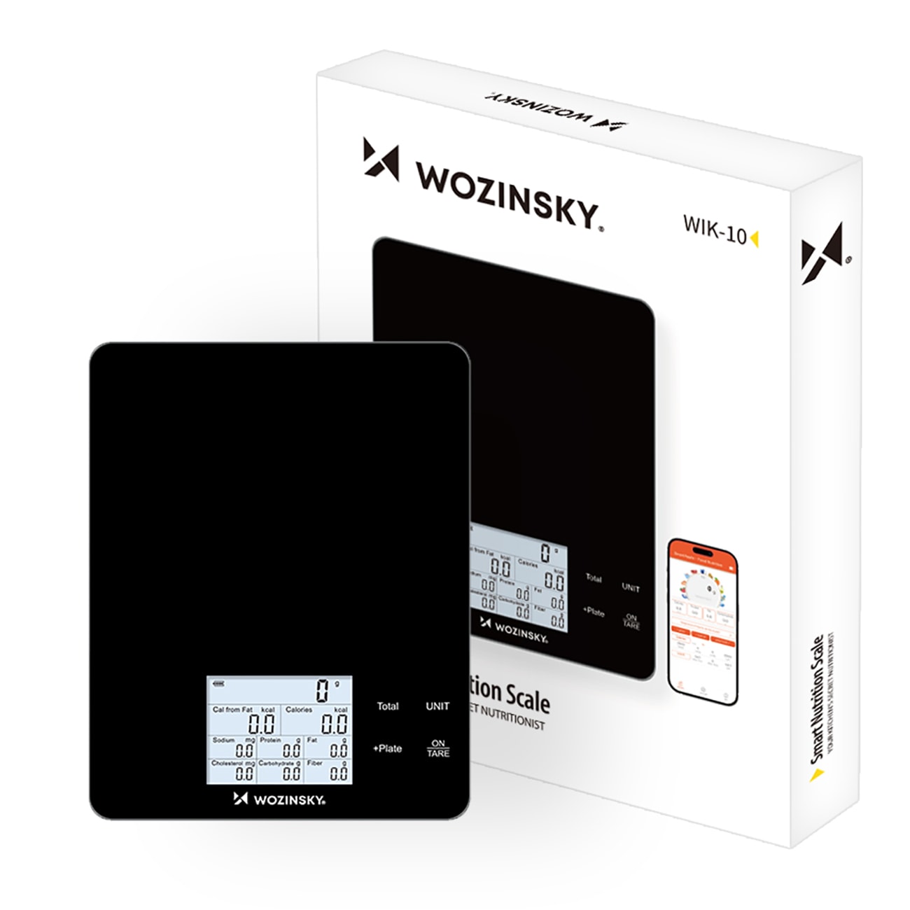 Wozinsky WIK-10 Smart köksvåg med digital display, Bluetooth-app - svart
