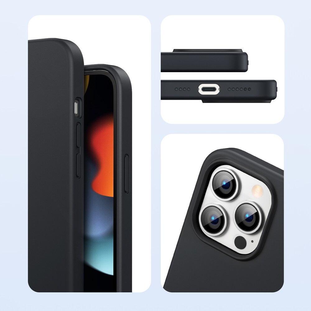 Ugreen Skyddande silikonfodral gummi flexibelt silikonfodral för iPhone 13 Pro Max svart