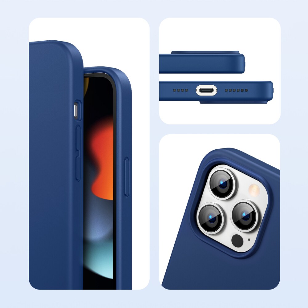 Ugreen Skyddande silikonfodral gummi flexibelt silikonfodral för iPhone 13 Pro Max blå