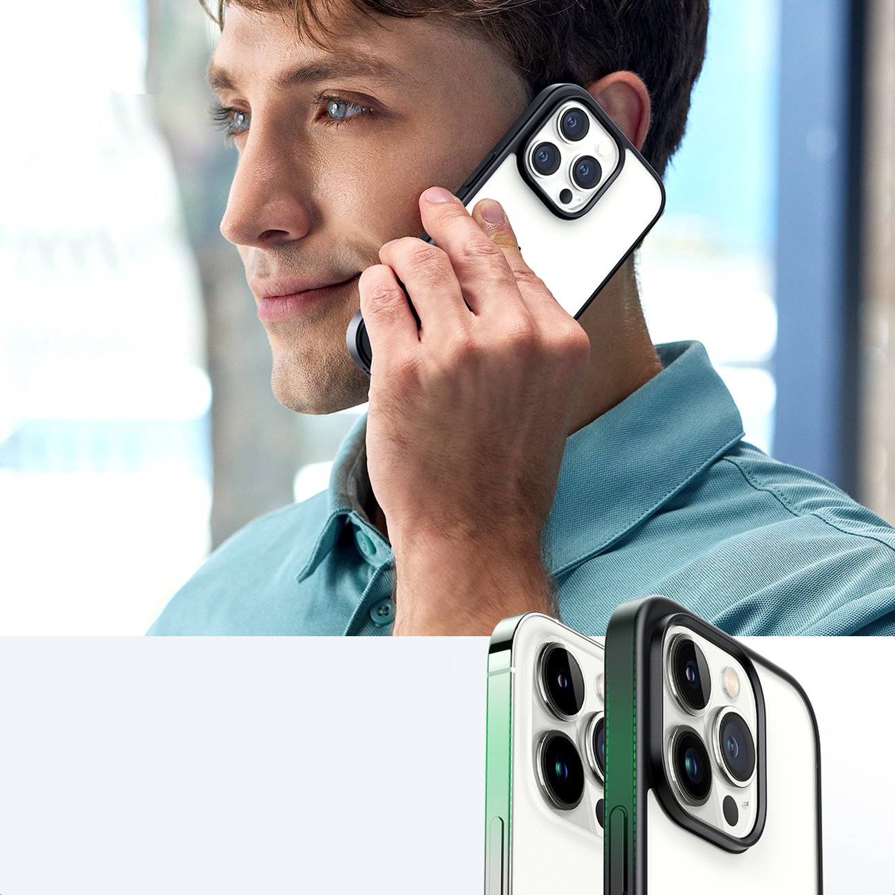 Ugreen LP635 Kickstand Fodral för iPhone 14 Pro - Hårt skal med gelram, Svart (90926)