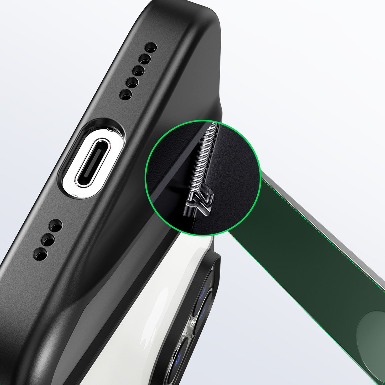 Ugreen LP635 Kickstand Fodral för iPhone 14 Pro - Hårt skal med gelram, Svart (90926)