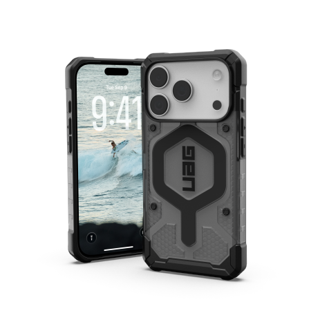 UAG Pathfinder Clear MagSafe-fodral för iPhone 17 Pro - Grå/Svart