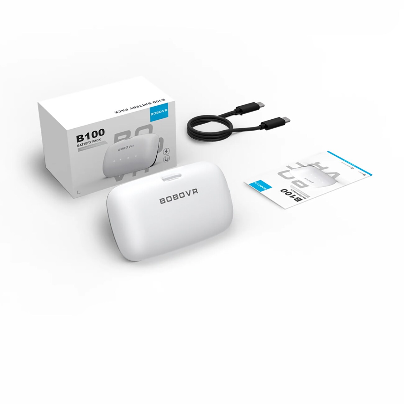 BoboVR B100 Externt batteri för Meta Quest S3 Pro och E3 Pro - Vit