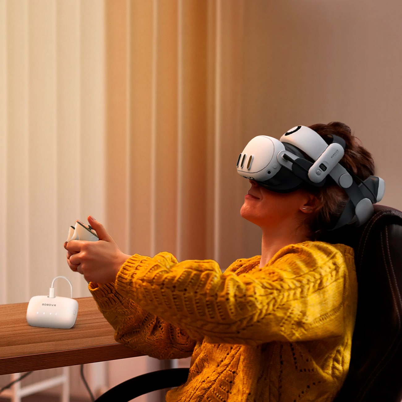 BoboVR B100 Externt batteri för Meta Quest S3 Pro och E3 Pro - Vit
