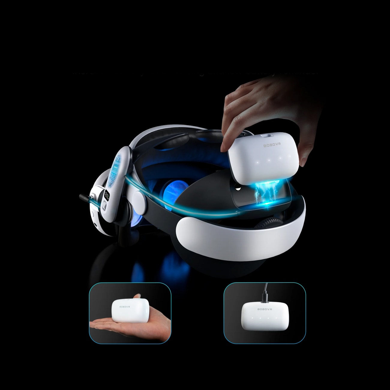 BoboVR B100 Externt batteri för Meta Quest S3 Pro och E3 Pro - Vit