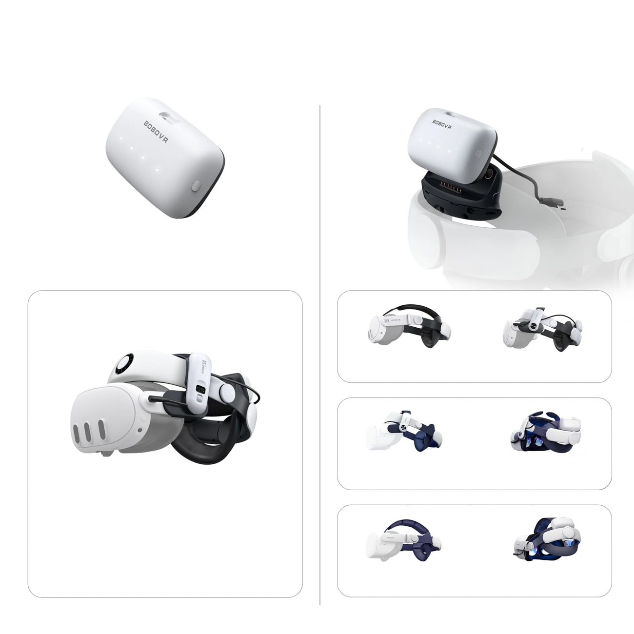 BoboVR B100 Externt batteri för Meta Quest S3 Pro och E3 Pro - Vit