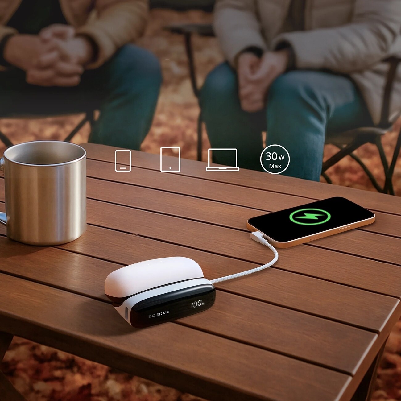 2-i-1-dockningsstation och powerbank för B100 BoboVR PD100 Combo-batteri - Vit