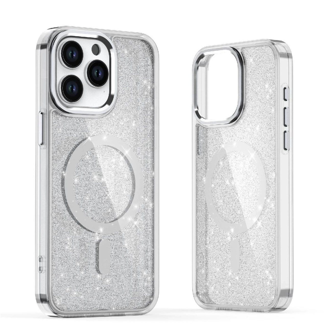 Glitter-etui til Samsung Galaxy S26, MagSafe-kompatibel - Hvid