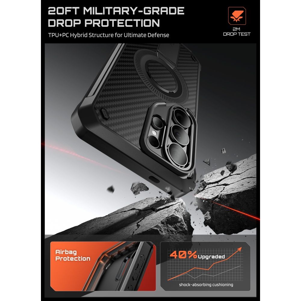 Supcase Unicorn Beetle Pro Mag MagSafe 2-Set Fodral för Samsung Galaxy S26 Ultra - Svart