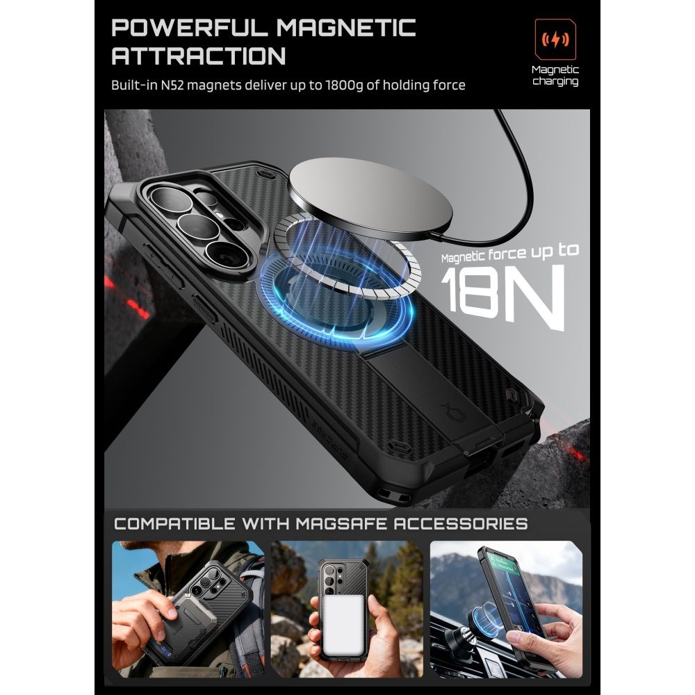 Supcase Unicorn Beetle Pro Mag MagSafe 2-Set Fodral för Samsung Galaxy S26 Ultra - Svart