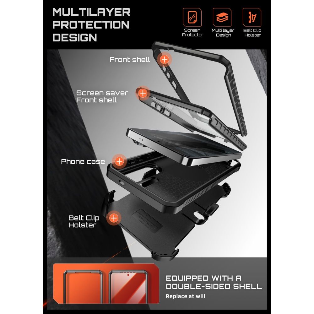 Supcase Unicorn Beetle Pro Mag MagSafe 2-Set Fodral för Samsung Galaxy S26 Ultra - Svart