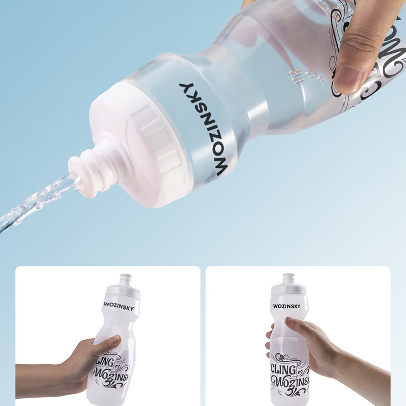 Wozinsky WBR-01T 750 ml sykkelflaske - gjennomsiktig