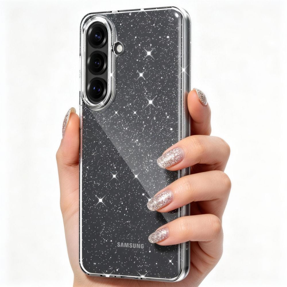 Tech-Protect FlexAir-fodral för Samsung Galaxy S26 - Klar och glitter