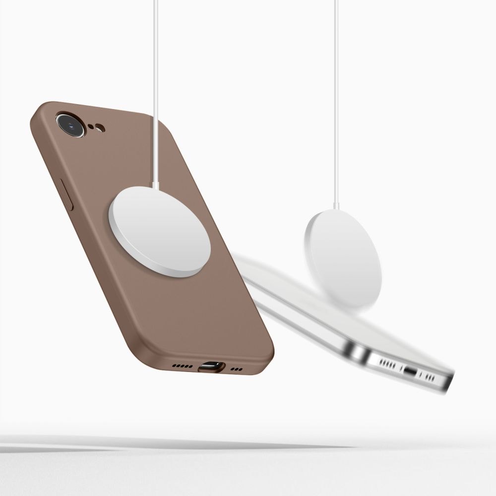 Tech-Protect MagSafe-etui i silikone til iPhone 16E / 17E - Brun