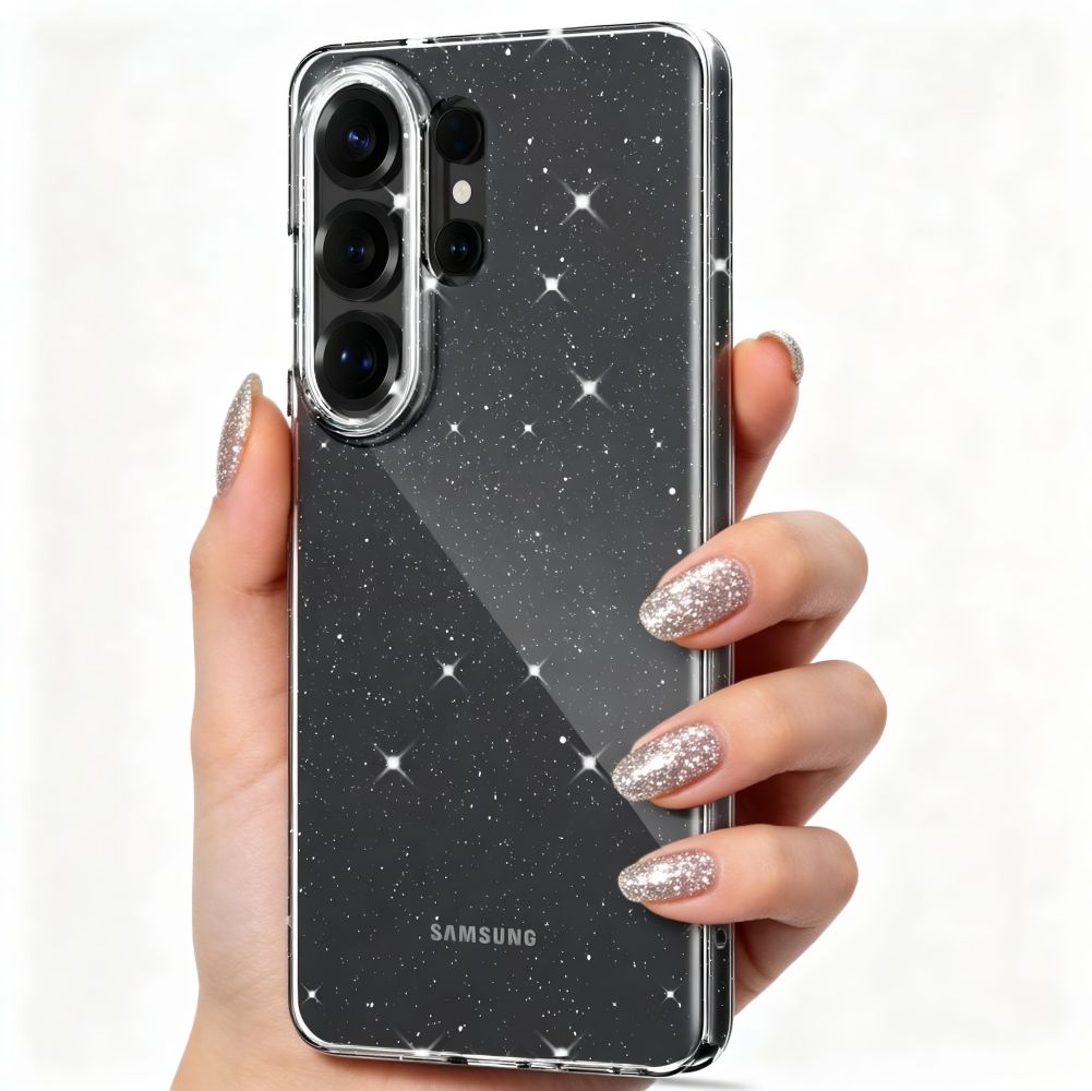 Tech-Protect FlexAir-fodral för Samsung Galaxy S26 Ultra - Klar och glitter