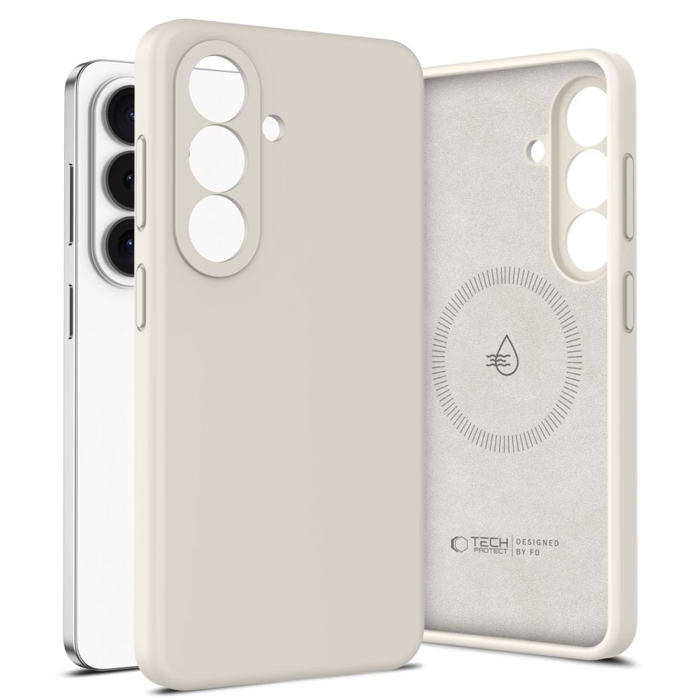 Tech-Protect MagSafe-fodral i silikon för Samsung Galaxy S26+ - Beige