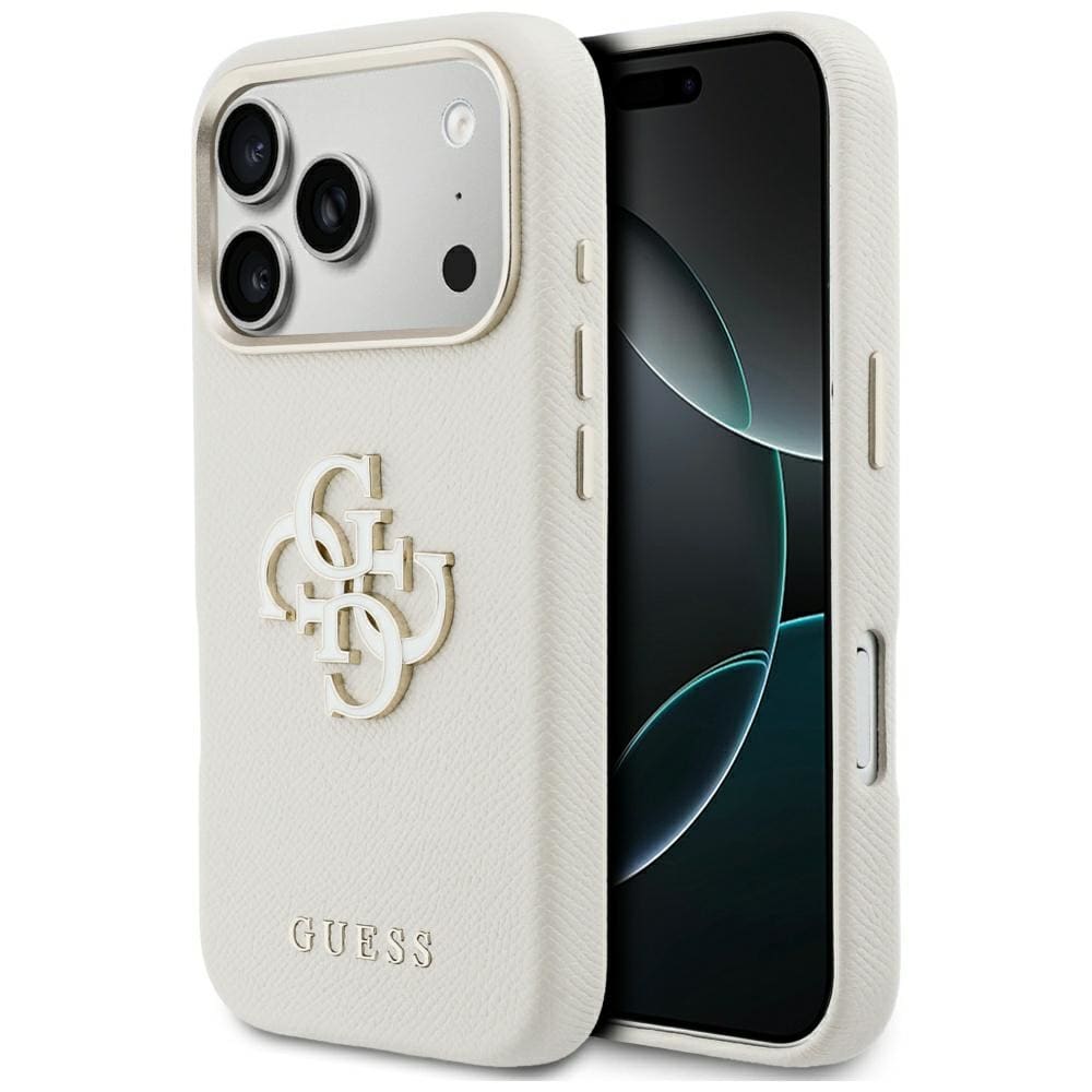 Guess FW Resin Logo-fodral för iPhone 17 Pro Max - Beige