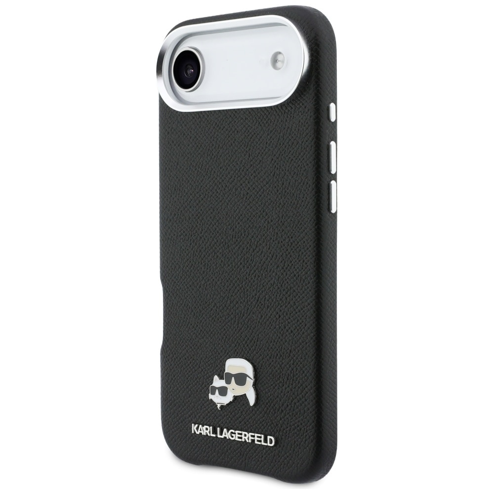 Karl Lagerfeld Karl & Choupette Head Pins Saffiano MagSafe-etui til iPhone Air - Sort