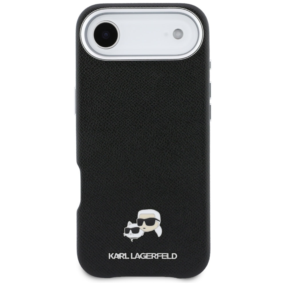 Karl Lagerfeld Karl & Choupette Head Pins Saffiano MagSafe-etui til iPhone Air - Sort